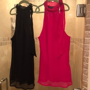 2 tops Express dressy silky/chiffon. Two!!
